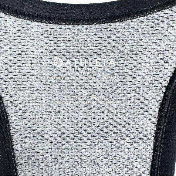 Athleta Speedlight Speckle Stretch Ruched Racerback Tank Black Speck Size S Yoga - Picture 10 of 14